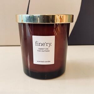 Finery Sweet On the Outside Brown Scented Candle with Gold Lid New